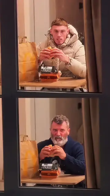 Split screen: two faces caught in the same window at once